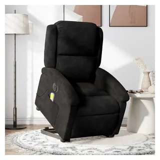 vidaXL Massagesessel mit Aufstehhilfe Samt 144,5 x 82 x 0 cm Schwarz elektrisch