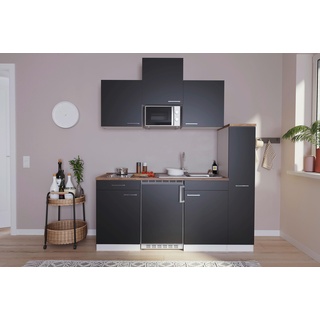 Küchenzeile Economy m. Geräten B: ca. 180cm Schwarz