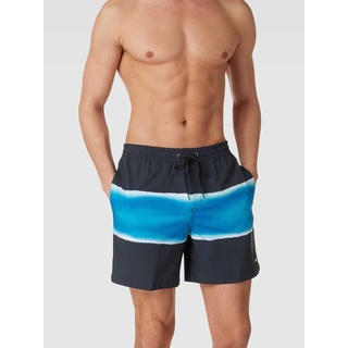 Badehose mit Allover-Muster Modell 'VOLLEY', Black, XL