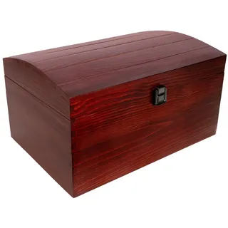 Creative Deco Holzkiste Holztruhe Holzkiste mit Deckel und Schloss rot