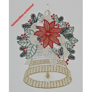 PLAUENER SPITZE ® Fensterbild WEIHNACHTSGLOCKE GLOCKE Weihnachten Fensterdeko