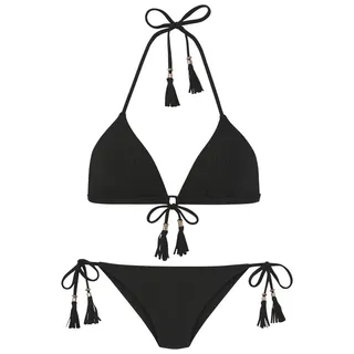 ELBSAND Triangel-Bikini Damen Schwarz 44 Cup C/D