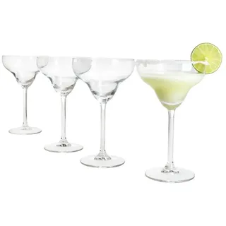 MamboCat Cocktailglas 4x Margarita Gläser mit Fuß 4 Personen Drinks Cocktail-Glas, Glas weiß