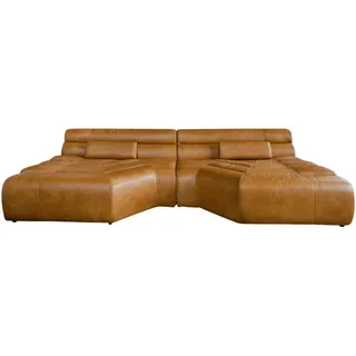 Kawola Big, Braun, Leder, 4-Sitzer, Füllung: Schaumstoff, 286x76x143 cm, Wohnzimmer, Sofas & Couches, Sofas, Bigsofas