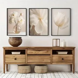 Wandbilder 3teilig Boho Blume Poster Wohnzimmer 30x40cm F 30x40cm
