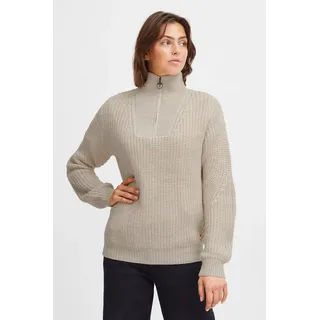 Oxmo Troyer OXNancy 21800126-ME Modischer Strickpullover mit Troyerkragen in Beige | Gr.: M