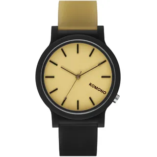 KOMONO Mono Tones Herren Automatikuhr in Zigarre mit schwarzem Silikonarmband