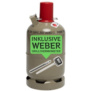 5 kg Propan Gasflasche ungefüllt inklusive Weber Grillthermometer