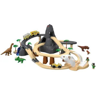 Lupilu® Holz Eisenbahn Set XL Dinoland 3+