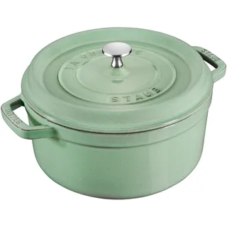Staub Cocotte 24 cm rund salbeigrün