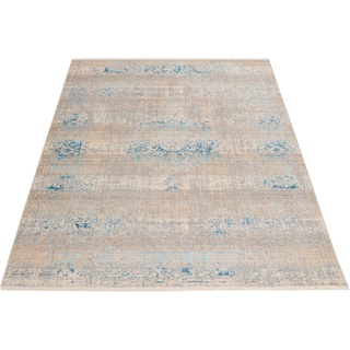 Orientteppich LEONIQUE "Selena" Teppiche Gr. B/L: 80 cm x 150 cm, 5 mm, 1 St., blau (grau, türkis) Gewebte Teppiche