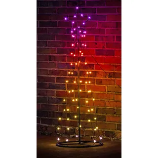 LED Metall Weihnachtsbaum beleuchtet 100 cm 62 LED 11 Funktionen 7 Farben (76896