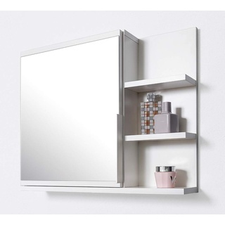 DOMTECH Badezimmer Spiegelschrank mit Ablagen, Badezimmerspiegel, Weiß Spiegelschrank, R