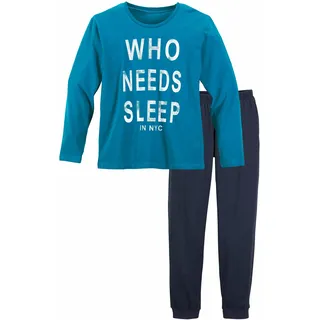 AUTHENTIC LE JOGGER Pyjama in türkis-marine | 146/152