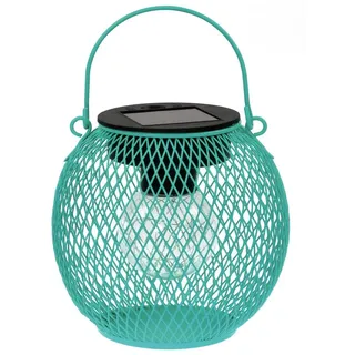 IC Gardenworld LED Laterne LED Solar Kugel-Laterne Metall Ø14 cm Mesh-Design, LED fest integriert, warm-weiß, Outdoor Gartenleuchte, Deko-Lampe für Terrasse Balkon