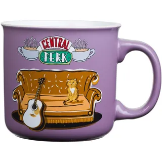 Silver Buffalo Friends Central Perk Smelly Cat Große Keramik-Kaffeetasse im Camper-Stil für Cappuccino, Latte, heißen Kakao oder heißen Tee, 590 ml