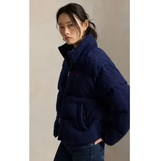 Polo Ralph Lauren für Damen. 211A10457002 Wattierte Jacke aus marineblauer Wolle und Kaschmir (M), Lässig