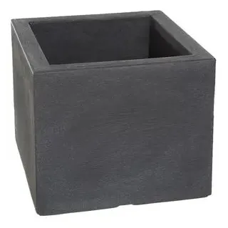 Dehner Kunststoff-Blumenkübel Palermo, quadratisch, Anthrazit