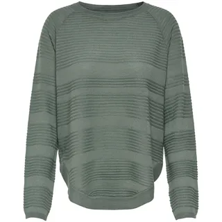 ONLY Damen Dünner Strick Pullover | Langarm Rundhals Knitted Sweater | Basic Stretch Jumper ONLCAVIAR, Farben:Grün, Größe:XS - XS