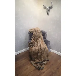 ambiente-lebensart.de Felldecke-Pelzdecke-Webpelz-Fellimitat-Überwurf- Kuscheldecke-Wohndecke-Sofadecke-Hochflor 150x200cm Steppenwolf