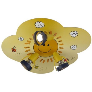 Kinderdeckenleuchte Sunny, Gelb, Holz, Kunststoff, 58x39x18 cm, Lampen & Leuchten, Innenbeleuchtung, Kinderzimmerlampen