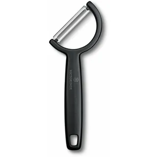 Victorinox Sparschäler "Rho", Schäler für Gemüse, Obst, Gerader Schliff, Einschneidig, Extra Scharf, Swiss Made, schwarz