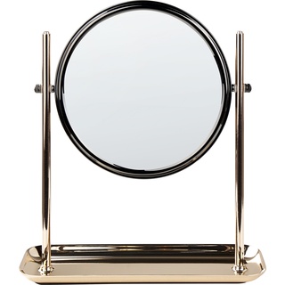 Beliani, Kosmetikspiegel, Kosmetikspiegel ø 20 cm gold / schwarz FINISTERE