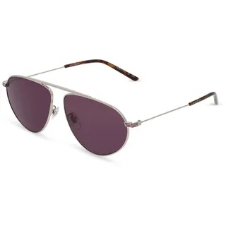 Gucci GG1051S Herren-Sonnenbrille Vollrand Pilot Acetat-Gestell, silber