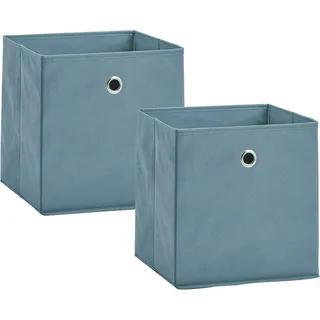 Zeller Aufbewahrungsbox 28 x 28 x 28 cm 2-tlg. blau