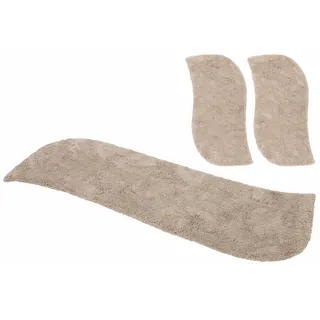 OTTO home Hochflor-Bettumrandung "Desner" (3 tlg.), Mikrofaser, Uni-Farben, Bettvorleger, Läufer-Set Bettumrandung, 446810-14 beige U-förmig,