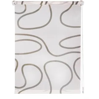 Ondeco Tageslichtrollo Win Move ohne Bohren Klemmfix lichtdurchlässig und Blickdicht Größe: 90x210 cm, Farbvariante: Weiß-Taupe