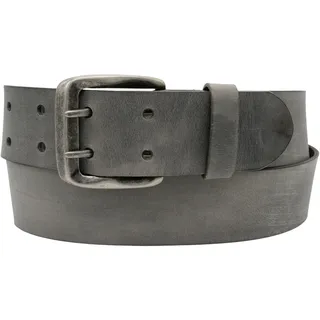 AnnaMatoni Gürtel Vollleder Ledergürtel Mit Doppeldorn Schließe im Vintage Look Herren Vollrindleder 4,5cm breit ECHT LEDER (TW115 - Grau 700) - TW115