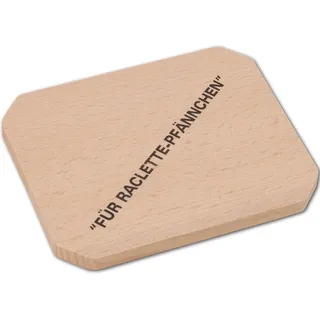 3 x Raclette - Brettchen Raclettebrettchen mit Aufdruck + Ecken schräg 10 x 8 cm