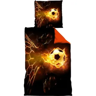 Vertriebsarena Schabowsky Fussball 100% Polyester Orange 135 x 200 cm + 80 x 80 cm