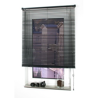 Jalousie LIEDECO Jalousien Gr. 160 cm, 80 cm, schwarz Rollos Jalousien Jalousie Kunststoff
