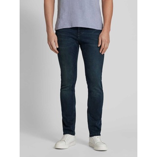 Regular Slim Jeans im 5-Pocket-Design Modell 'Josh', Dunkelblau, 33/34