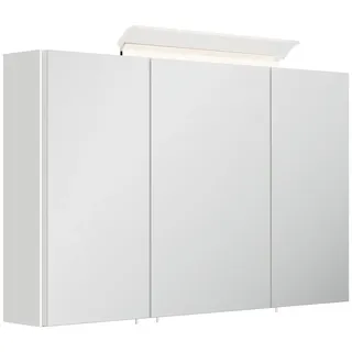 Posseik Spiegelschrank 120 cm weiß mit LED-Lampe