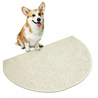 Agger Fußmatte Sisal-Fußmatte, Halbmond-Kratzmatte, Kratzbrett, strapazierfähige Kratz-Fußmatte für Katzen, dekorative Fußmatte Ø 90 cm x 60 cm