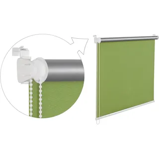 THERMOROLLO VERDUNKLUNGSROLLO 50x150 cm GRÜN FENSTERROLLO MIT THERMOBESCHICHUNG 100% ABDUNKLUNG INKL. SEILZUGHALTER
