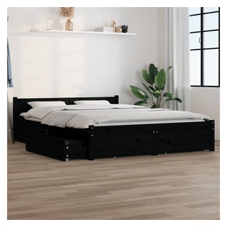 vidaXL Bett Bett mit Schubladen Schwarz 120x190 cm schwarz 190 cm x 120 cm