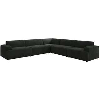 Luxusbetten24 Sofa Designer Sofa Monza Wohnlandschaft L XXL, in Cord grün