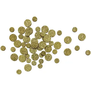 Oblique Unique Holz Konfetti Rund Gold Glitzer Streu Tisch Deko für Silvester Weihnachten Geburtstag Fasching Motto Party (Gold)