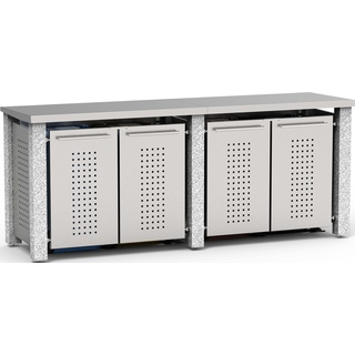 Müllbox Typ-SD, 4x 120l, Türfarbe Edelstahl