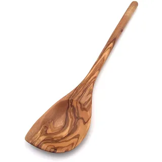 Kochlöffel aus Olivenholz „Luna“ – spitzförmig, handgefertigter Holzlöffel, Küchenhelfer zum Rühren & Kochen (Länge: 30 cm)