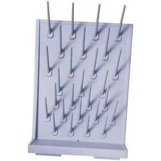 F Fityle Trockengestell fürs Labor mit 27 abnehmbaren Stiften, Abtropfgestell für Reagenzgläser, Wandmontage oder freistehendes Zubehör, tragbar, 12 x 40 x 55, Hellgrau