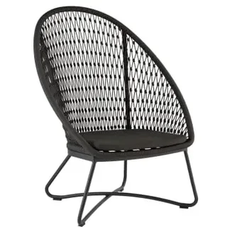 Niehoff Lounge-Sessel Kuta Geflecht 84 x 110 x 87,5 cm Schwarz