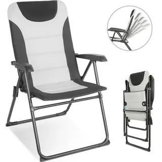 HOMECALL Campingstuhl Hochlehner Schwarz/Weiß