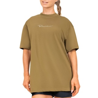 Reichstadt Oversize-Shirt Casual Oversize Shirt 23RSW044 Khaki S mit Stitching am Kragen grün
