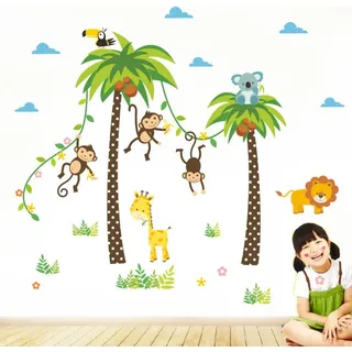 Dschungel-wandtattoos, Wandbilder, Aufkleber Für Schlafzimmer, Kinderzimmer, Babyzimmer, Wohnzimmer