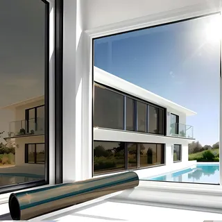 Marapon Spiegelfolie Fenster Sichtschutz [60x200 cm] Fensterfolie Sonnenschutz außen ohne Rückstände - Spiegelfolie Fenster Sichtschutz - Sonnenschutzfolie Fenster - Dachfenster verdunkeln